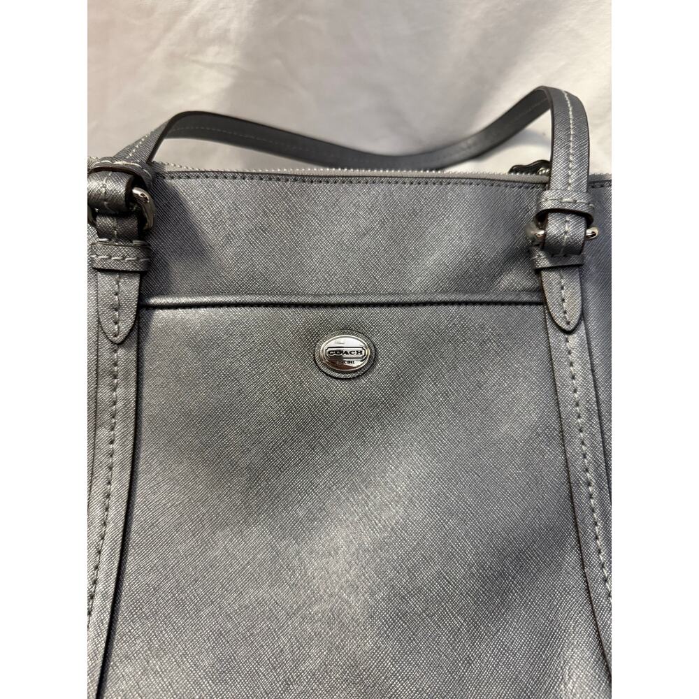 Coach Peyton Jordan Double Zip Carryall Gray Purse GS - Picture 4 of 8